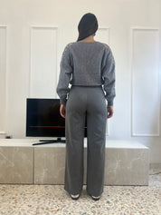 Pantalone Palazzo Classico Grigio Chiaro