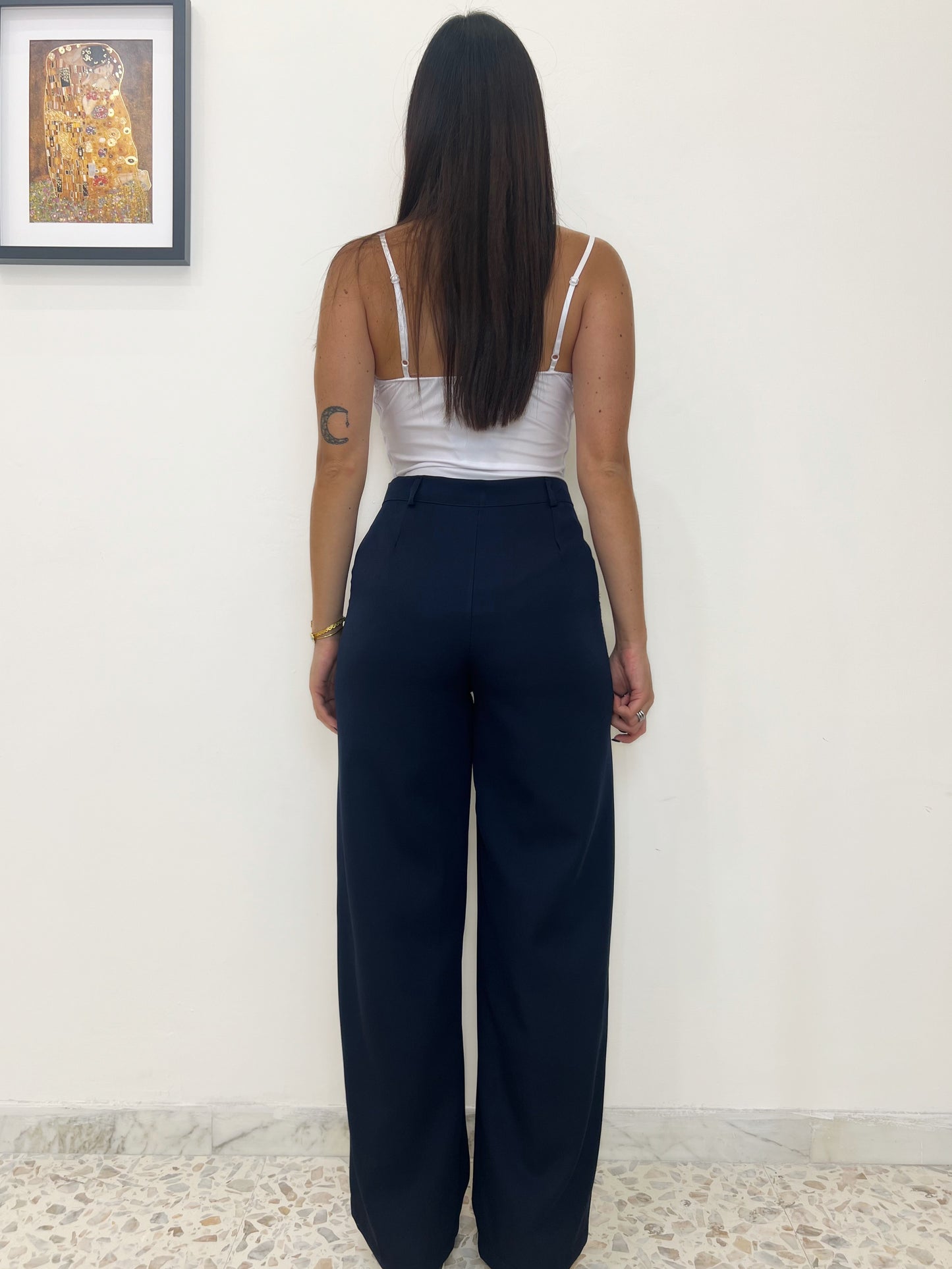 Pantalone Palazzo Classico Blu