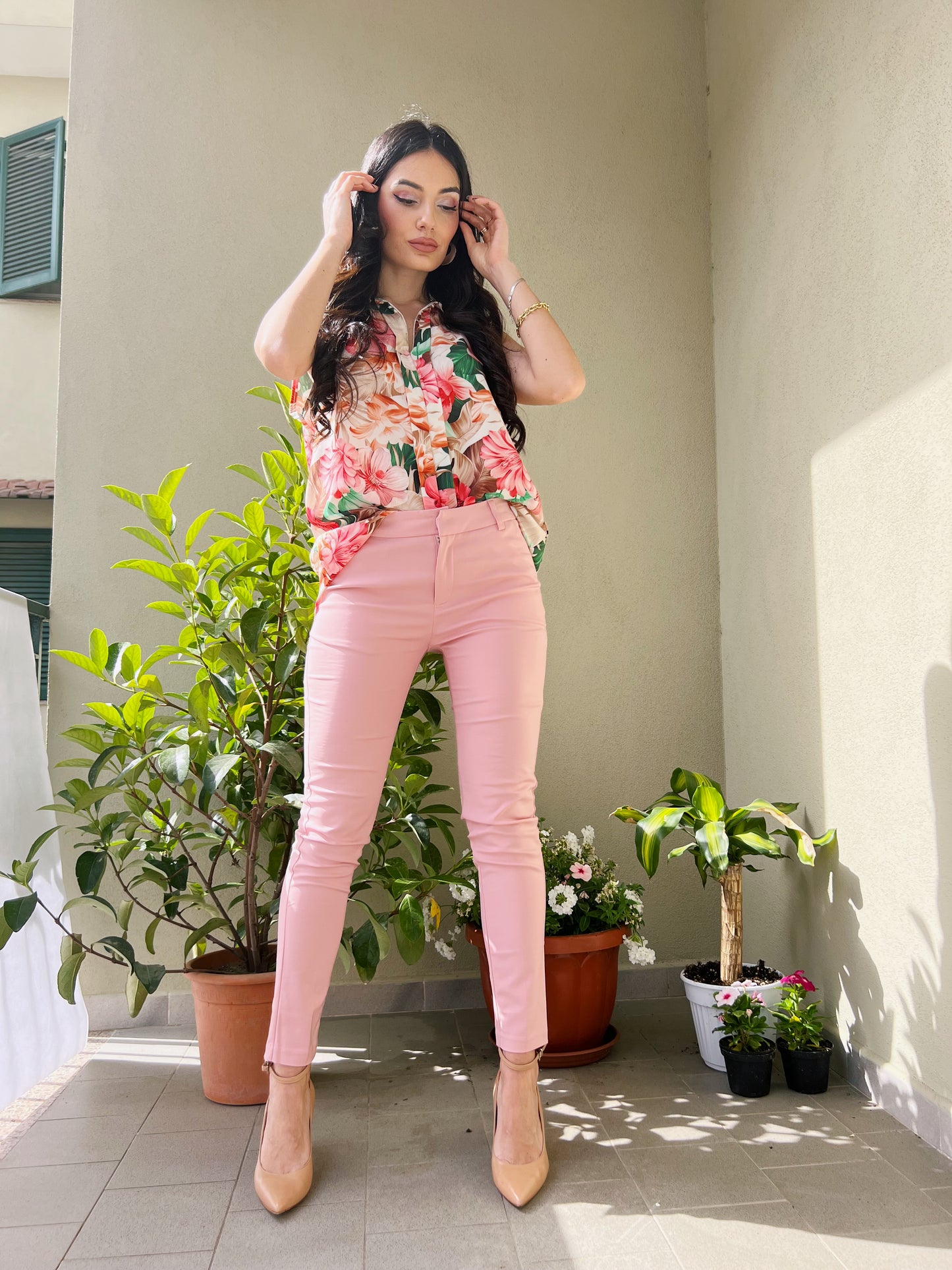 Pantalone Skinny Pink