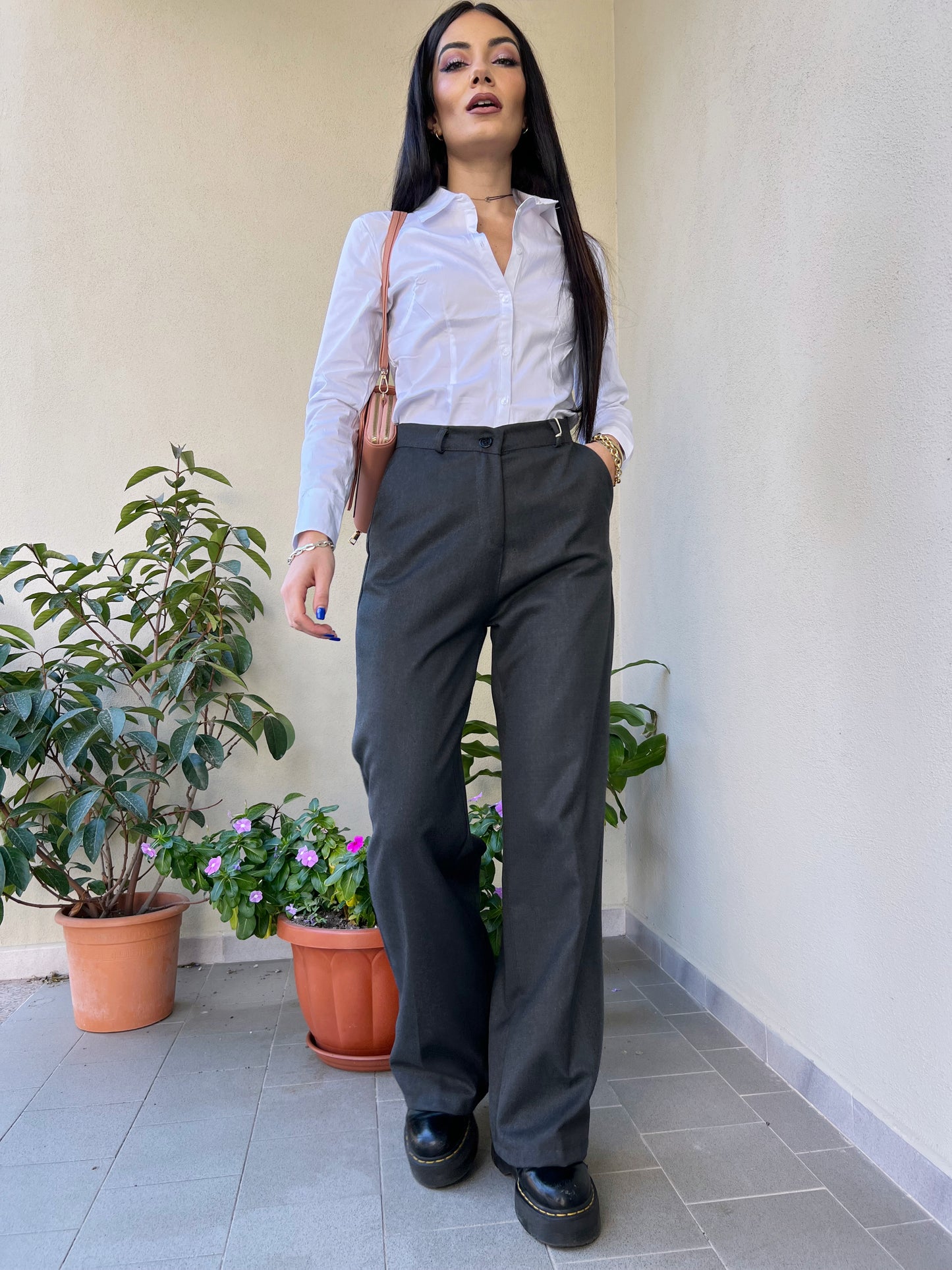 Pantalone Palazzo Classico Grigio